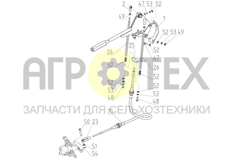 Система управления стояночным тормозом (1.13.00.000Ф) (№2 на схеме)